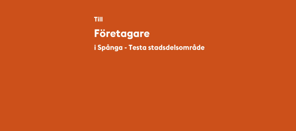 Företagardialog i Spånga-Tensta